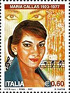 Maria Callas - Francobollo commemorativo emesso dalle poste italiane