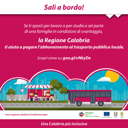 Regione Calabria - agevolazioni tariffarie per servizi di trasporto pubblico locale
