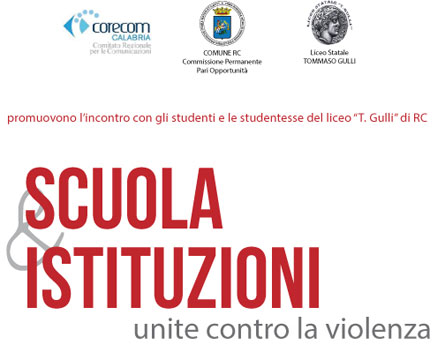 Locandina - Incontro "Scuola e Istituzioni unite contro la violenza"